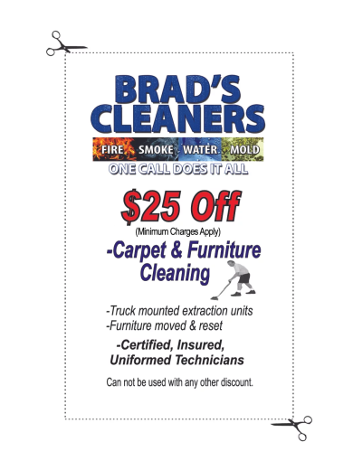 $25 off Carpet & Furniture Cleaning (Invoice of $150 or more)